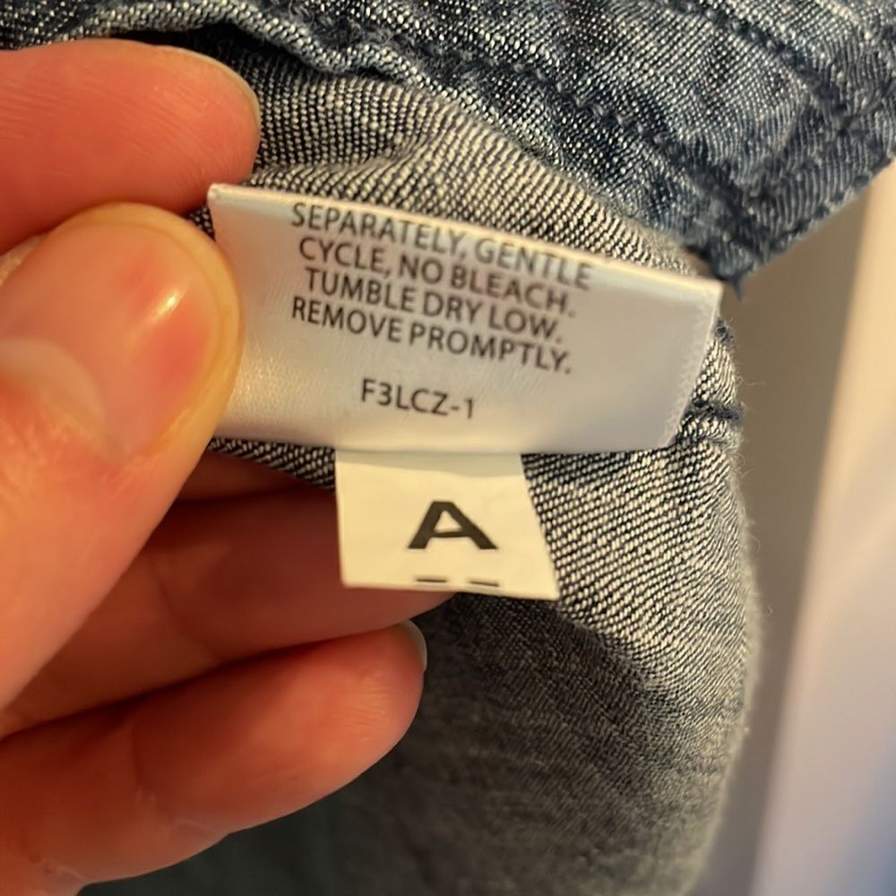 Eileen Fisher Denim Long Sleeve Button Down Shirt - Picture 6 of 8